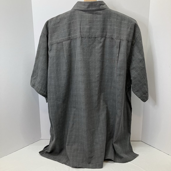 Van Heusen Mens Gray Patterned 100% Cotton Short Sleeve Button Down Shirt‎ Sz XL - Picture 3 of 5